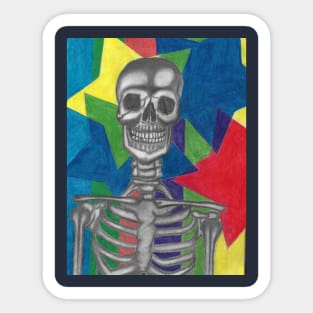 Technicolor stars n skeleton Sticker